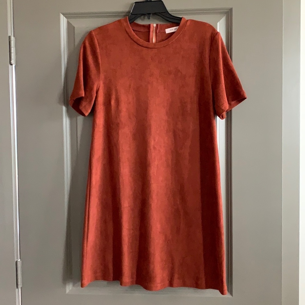 Burnt Orange/Rust Faux Suede Dress Size Medium